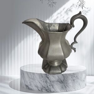 Victorian James Dixon & Sons Sheffield England Pewter Water Pitcher, 6" L X 6" H